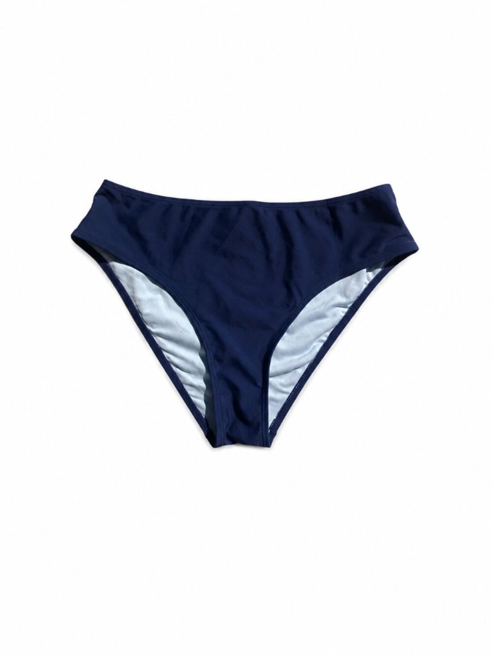 Women’s Navy Blue Bikini Bottoms Classic Low Rise Swimwear, L